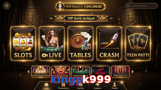 Main screen of Kingpk999 casino page for PK players